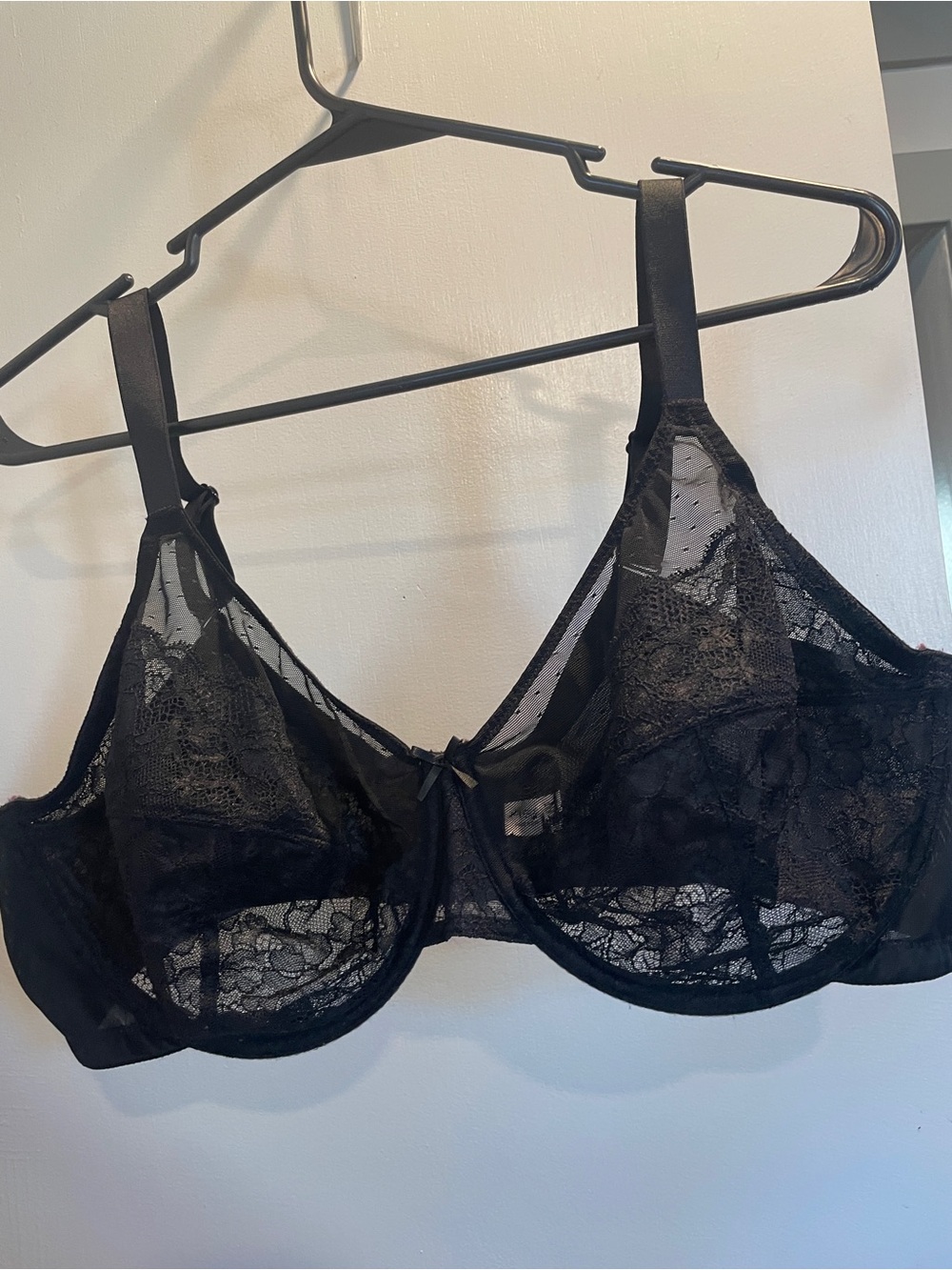 HSIA Sheer Black Lace Underwire Bra with Support size 44D